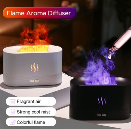 Aroma Diffuser With Flame Light Mist Humidifier Aromatherapy